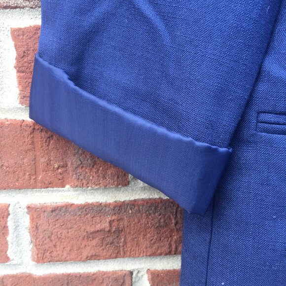 Vintage Bobbie Brooks Blazer Size 10P Navy Academia 80s 90s Linen Blend - Picture 3 of 11